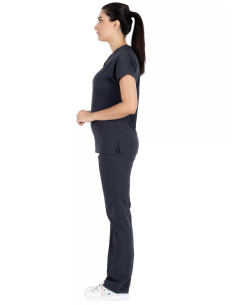Antrasit Likralı İnce Scrubs Flex Doktor Hemşire Forması Takımı 2