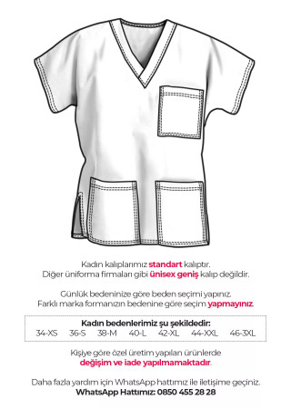 Siyah Likralı Kalın Scrubs Doktor Hemşire Forması Takımı