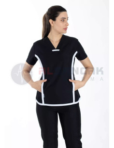 Sports Flex Siyah Likralı İnce Doktor ve Hemşire Forması 2