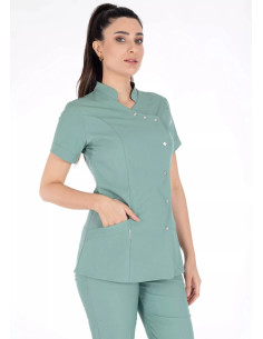 Luxe Flex Çağla Yeşili Likralı Hemşire ve Doktor Forması Takımı 2