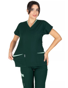 Twin Flex Koyu Yeşil Likralı Doktor ve Hemşire Forması Takımı 2