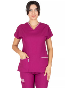 Twin Flex Vişne Likralı Doktor ve Hemşire Forması Takımı 2