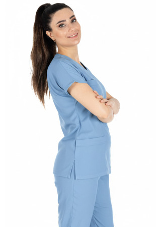 Alaskan Blue Likralı İnce Scrubs Flex Doktor Hemşire Forması Takımı 2