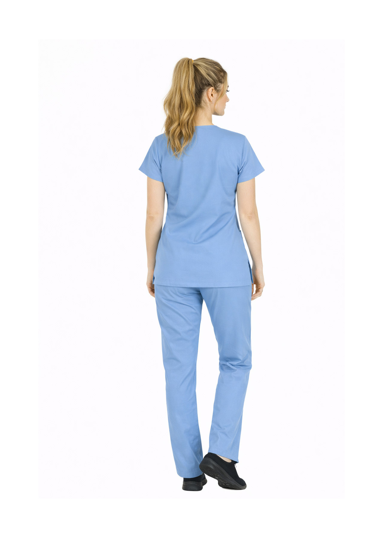 Alaskan Blue Likralı İnce Scrubs Flex Doktor Hemşire Forması Takımı