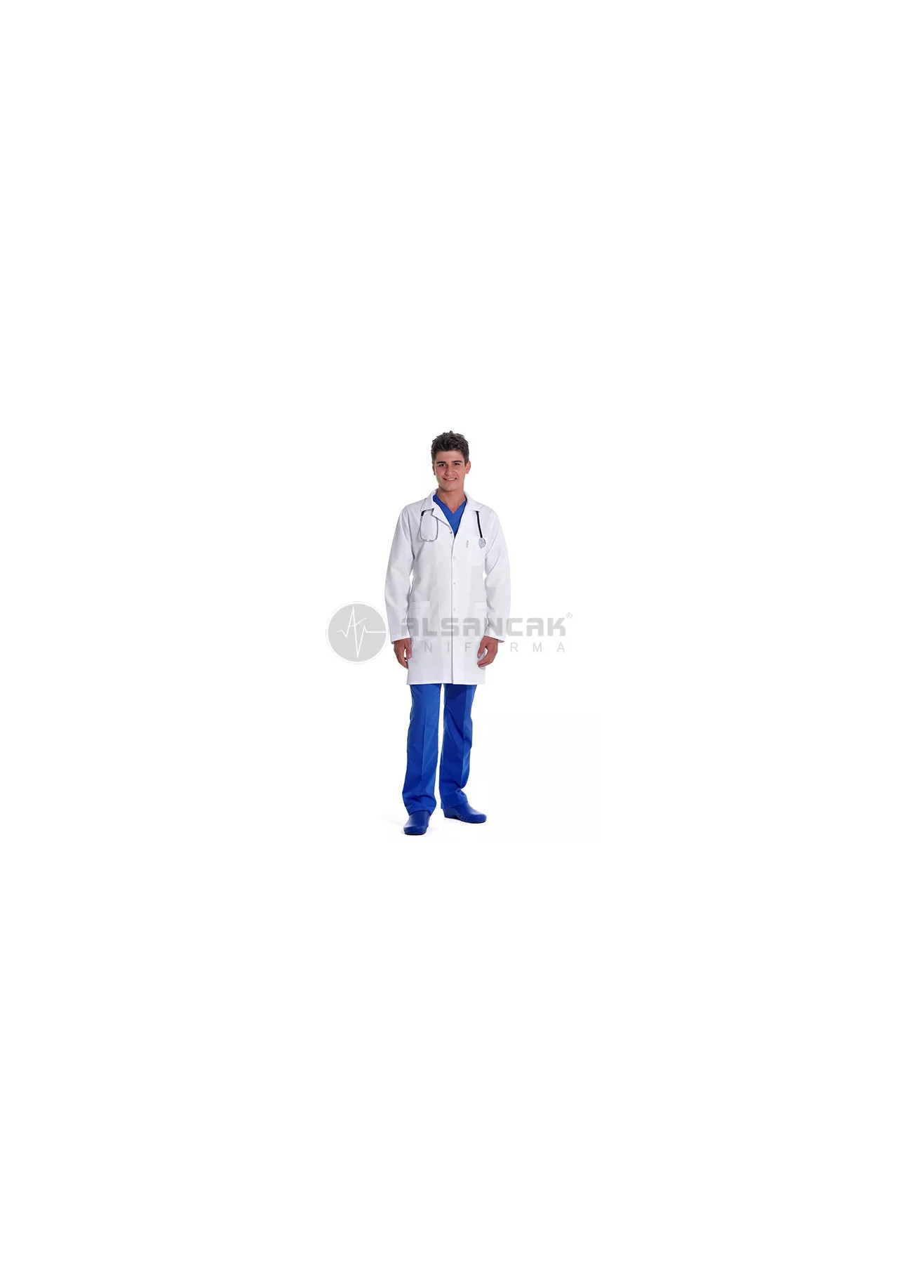 Erkek Spor Yaka Uzun Kol Alpaka Öğretmen Önlüğü