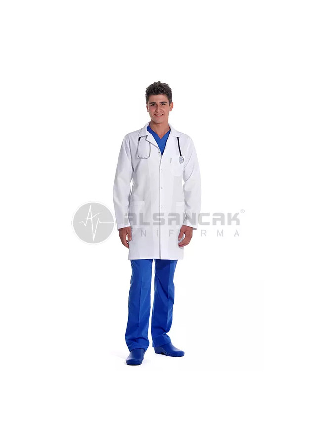 Erkek Spor Yaka Uzun Kol Alpaka Öğretmen Önlüğü