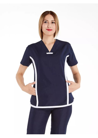 Sports Flex Lacivert Likralı İnce Doktor ve Hemşire Forması