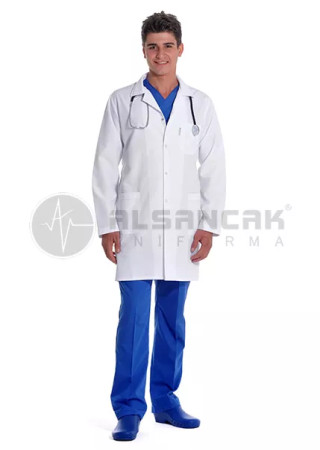 Erkek Spor Yaka Uzun Kol Doktor Önlüğü
