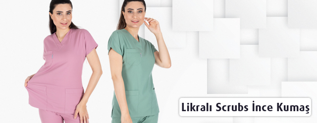 kadın likralı ince kumaş scrubs formalar