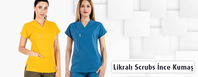 kadın likralı ince kumaş scrubs formalar