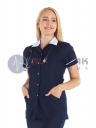 Beyaz Biyeli Lacivert Başhemşire Ceketi (fit kesim) Beyaz Biyeli Lacivert Başhemşire Ceketi (fit kesim)