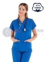Saks Mavi Pamuklu Scrubs Doktor ve Hemşire Forması Saks Mavi Pamuklu Scrubs Doktor ve Hemşire Forması