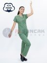 Zeytin Yeşili Pamuklu Doktor ve Hemşire Forması Takımı