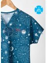Scrubs Flex Galaxy Desenli Doktor ve Hemşire Forması Üstü Scrubs Flex Galaxy Desenli Doktor ve Hemşire Forması Üstü