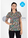 Scrubs Flex Labs Desenli Doktor ve Hemşire Forması Üstü Scrubs Flex Labs Desenli Doktor ve Hemşire Forması Üstü