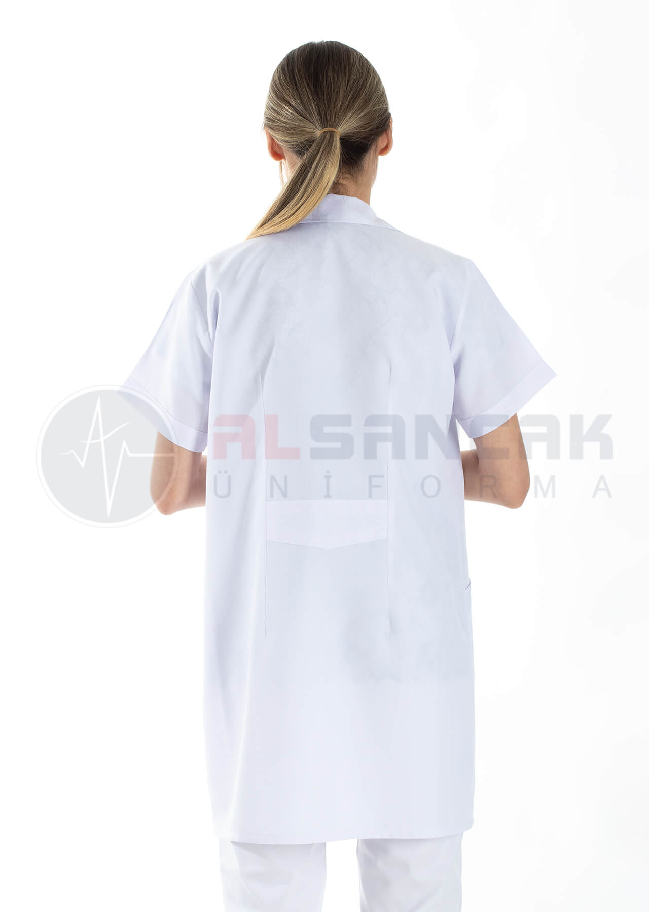 Kadın Spor Yaka Kısa Kol Beyaz Doktor Önlüğü Kadın Spor Yaka Kısa Kol Beyaz Doktor Önlüğü