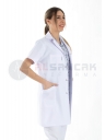 Kadın Spor Yaka Kısa Kol Beyaz Doktor Önlüğü Kadın Spor Yaka Kısa Kol Beyaz Doktor Önlüğü