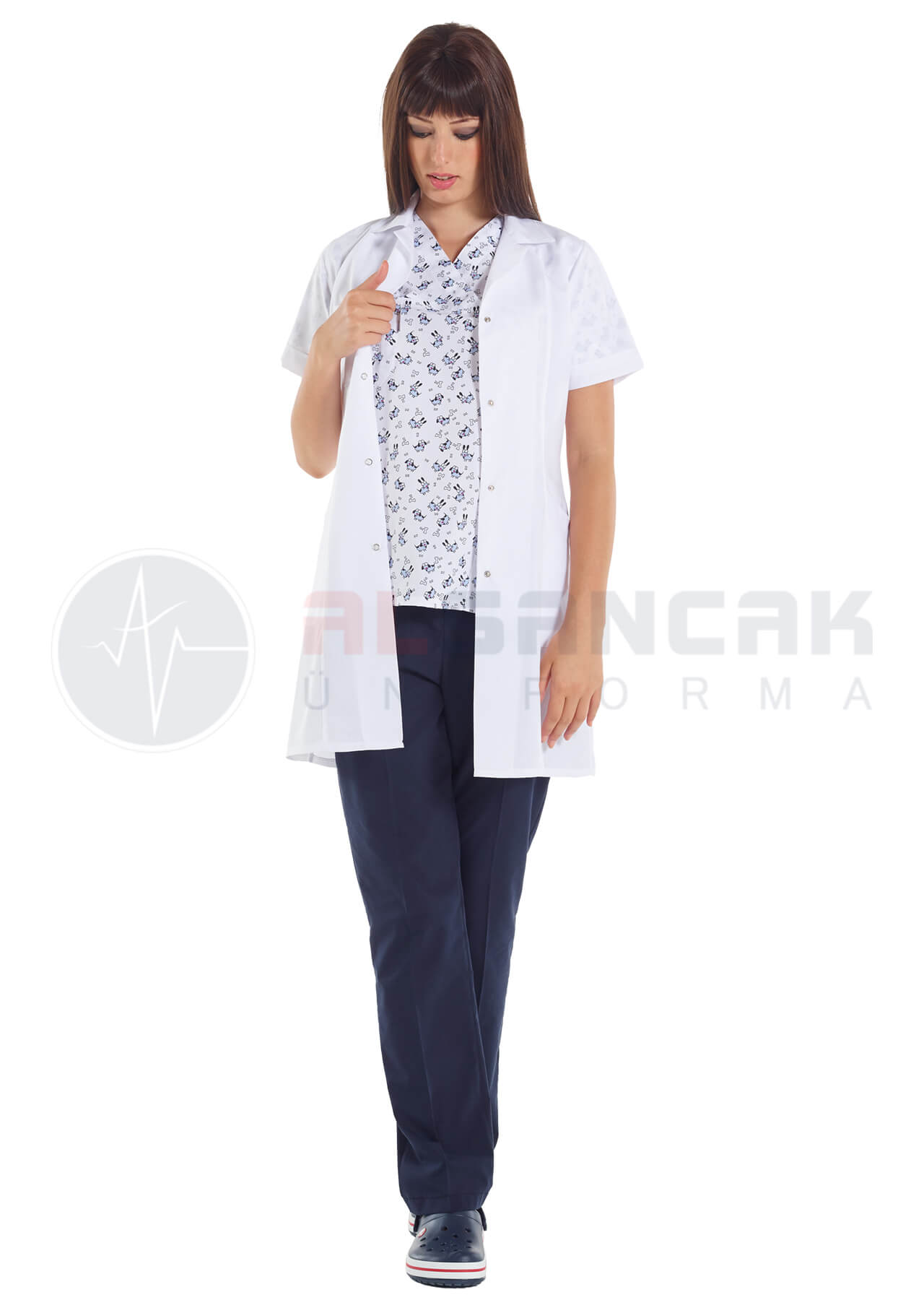 Kadın Spor Yaka Kısa Kol İnce Kumaş Doktor Önlüğü Kadın Spor Yaka Kısa Kol İnce Kumaş Doktor Önlüğü