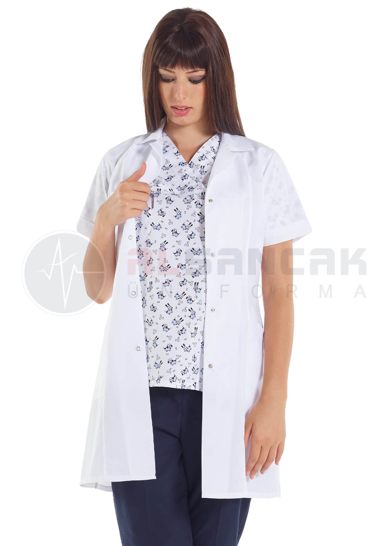Kadın Spor Yaka Kısa Kol İnce Kumaş Doktor Önlüğü Kadın Spor Yaka Kısa Kol İnce Kumaş Doktor Önlüğü