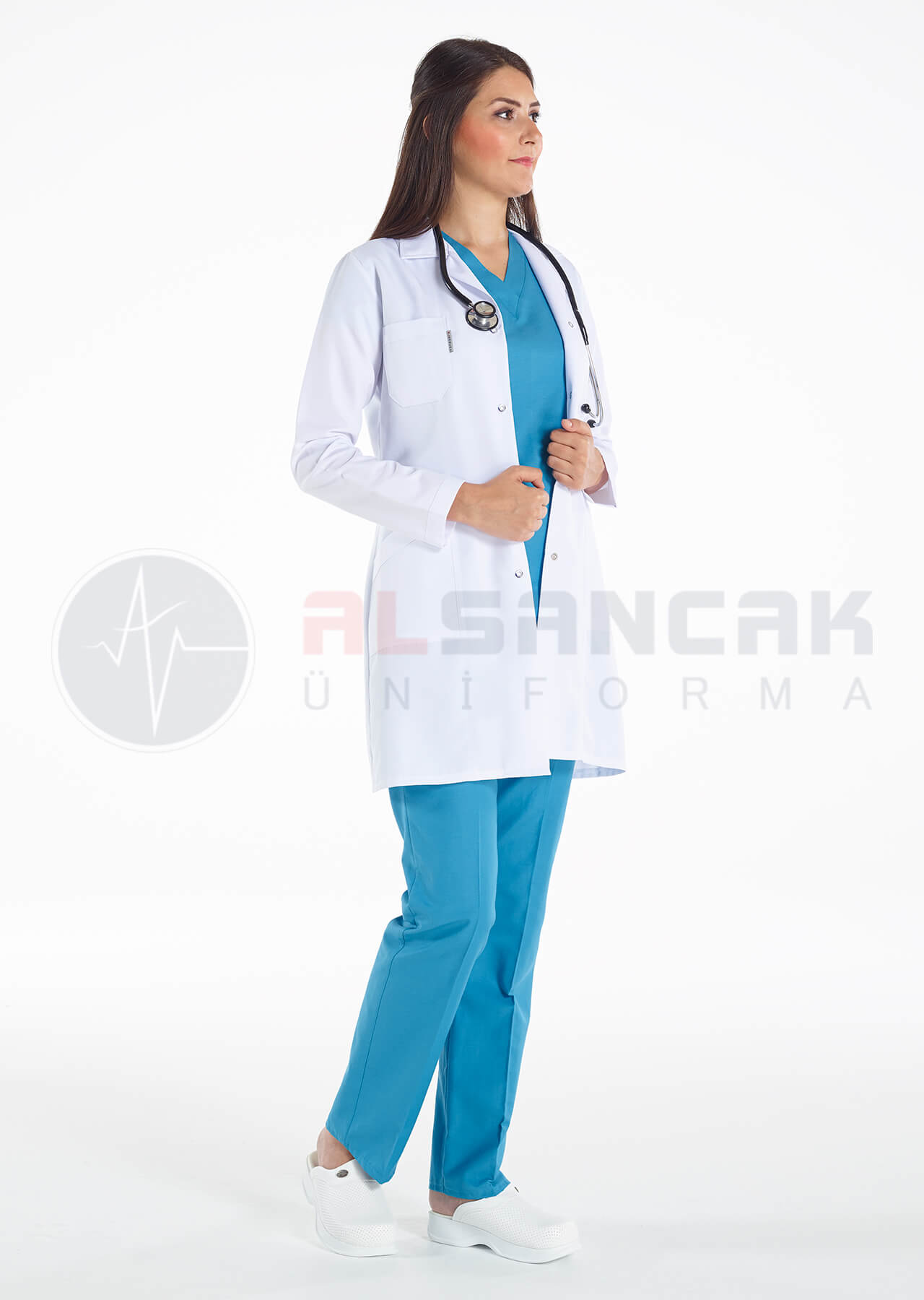 Kadın Spor Yaka Uzun Kol Beyaz Doktor Önlüğü Kadın Spor Yaka Uzun Kol Beyaz Doktor Önlüğü
