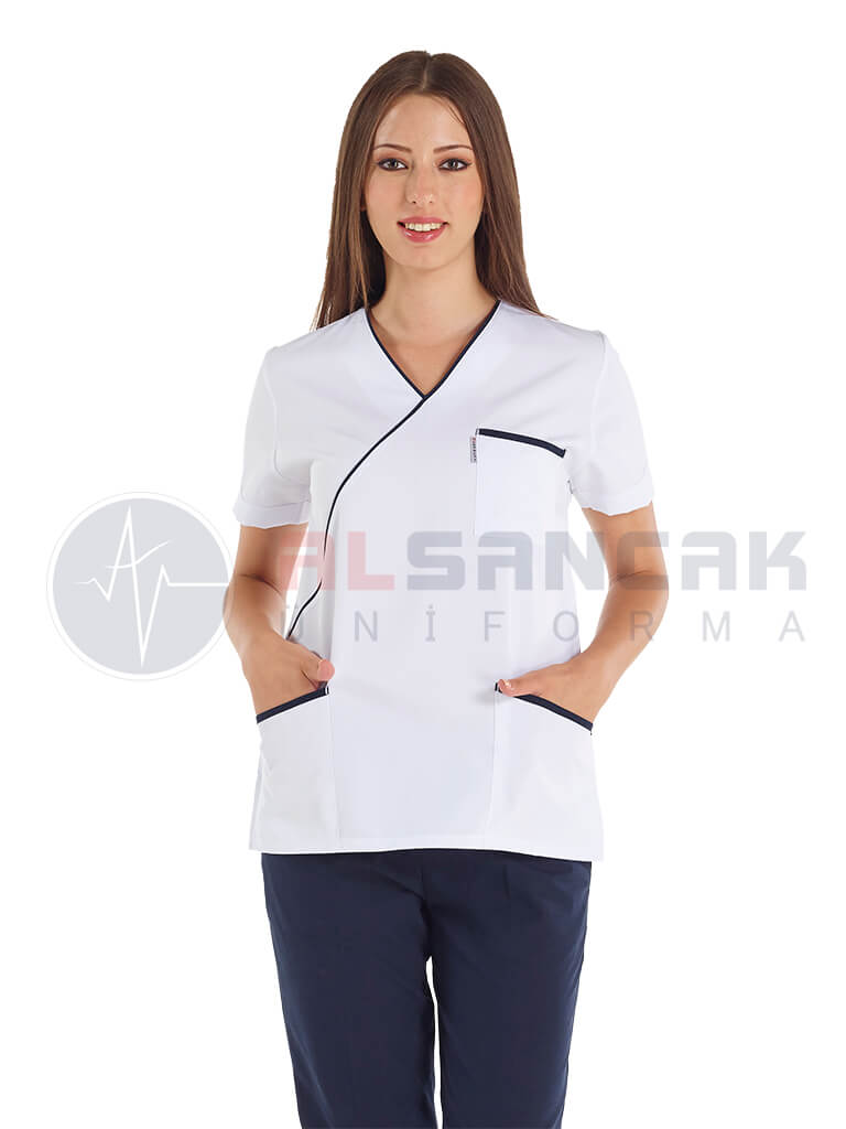 Beyaz Ekol Modeli Doktor ve Hemşire Forması Üstü Beyaz Ekol Modeli Doktor ve Hemşire Forması Üstü