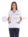 Ekol Modeli Beyaz/Lacivert Doktor Hemşire Forması Takımı