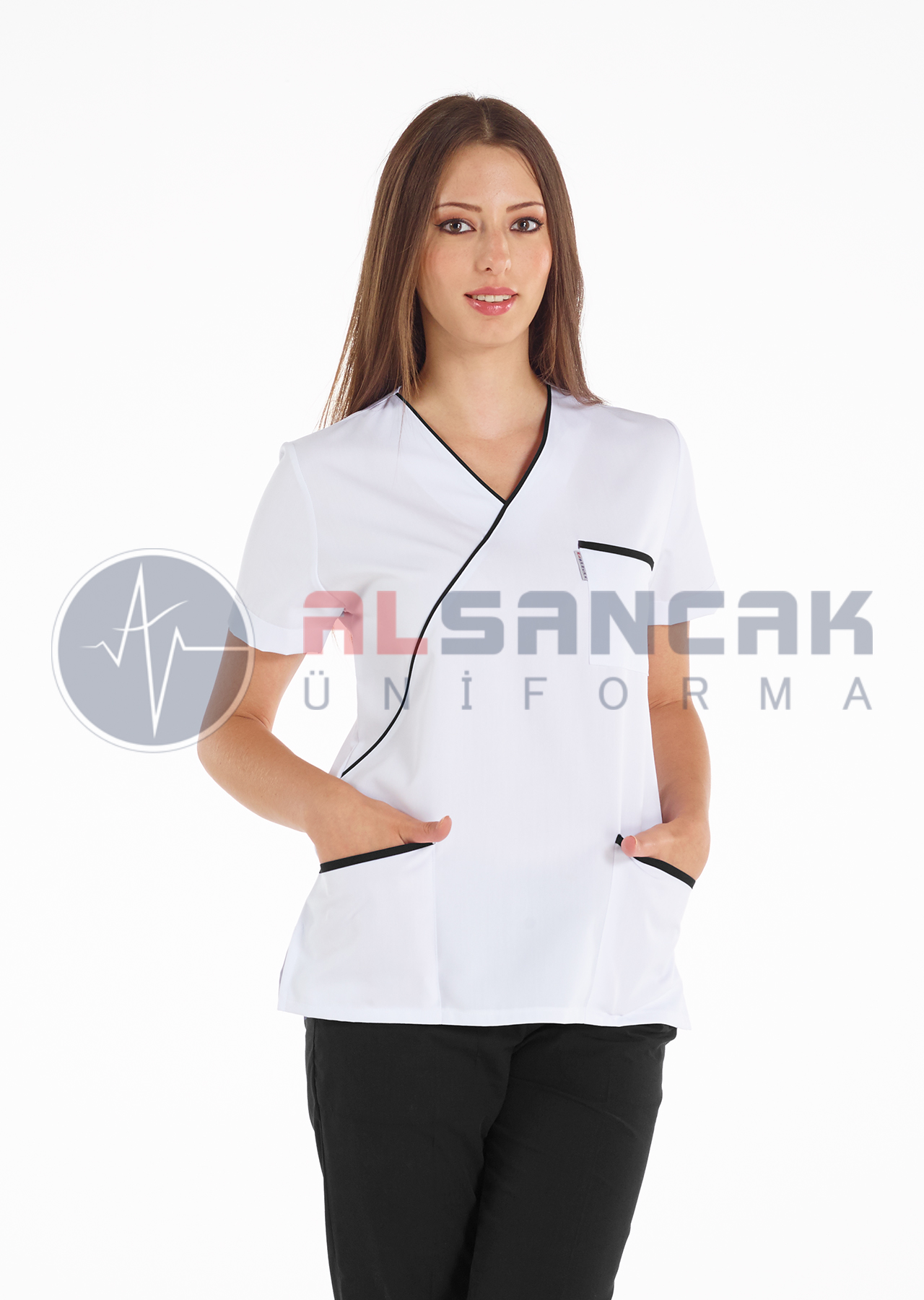 Siyah Biyeli - Ekol Modeli Doktor ve Hemşire Forması Takımı Siyah Biyeli - Ekol Modeli Doktor ve Hemşire Forması Takımı