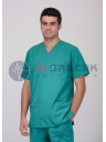 (Outlet) Erkek Basic V Yaka Cerrahi Yeşil Doktor Forması Takımı