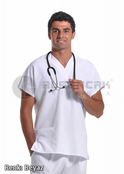 Erkek Yarasa Kol Beyaz Doktor ve Hemşire Forma Üstü Erkek Yarasa Kol Beyaz Doktor ve Hemşire Forma Üstü