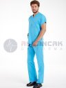 Erkek Turkuaz Pamuklu Scrubs Doktor ve Hemşire Forması Erkek Turkuaz Pamuklu Scrubs Doktor ve Hemşire Forması