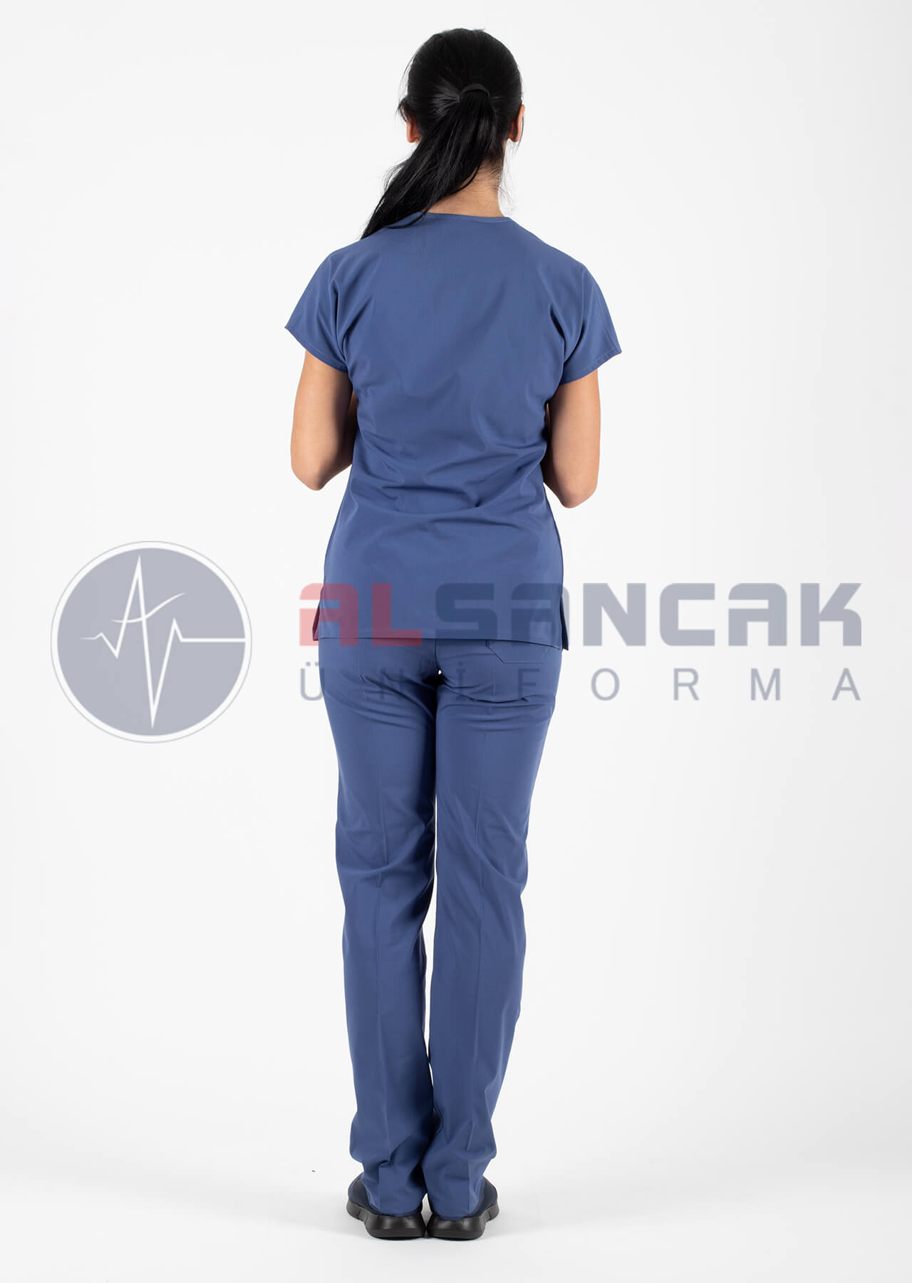 Scrubs Flex® Fırtına Mavi Likralı İnce Doktor ve Hemşire Forması