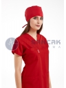 Scrubs Flex® Kırmızı Likralı İnce Kumaş Doktor ve Hemşire Forması