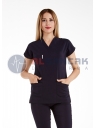 Scrubs Flex® Lacivert Soft Likralı İnce Hemşire Forması Üstü Scrubs Flex® Lacivert Soft Likralı İnce Hemşire Forması Üstü