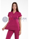 Scrubs Flex® Vişne Likralı İnce Doktor ve Hemşire Forması