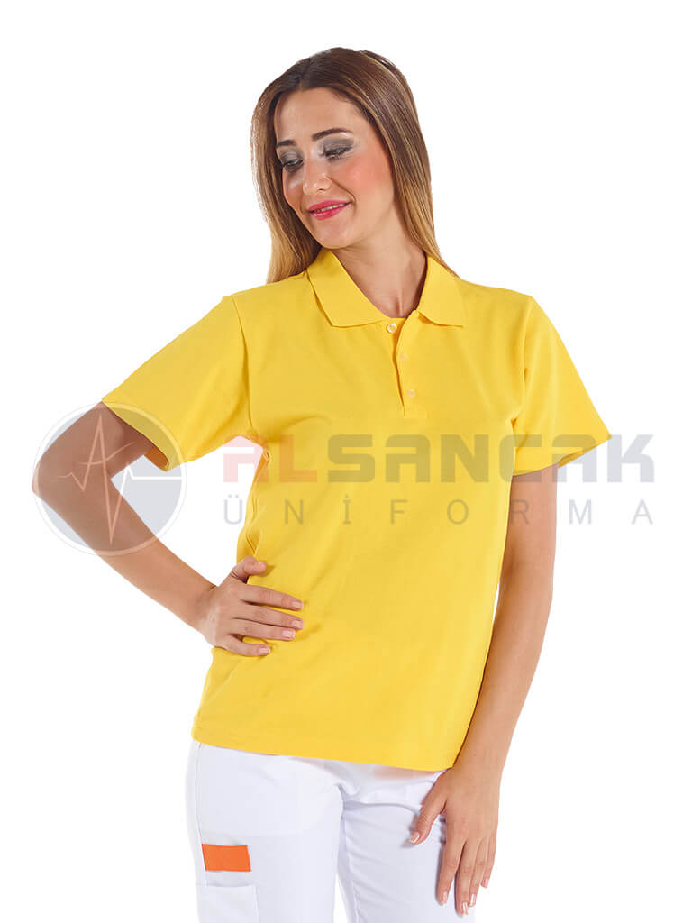 Sarı Kadın Polo Yaka Lacoste T-shirt