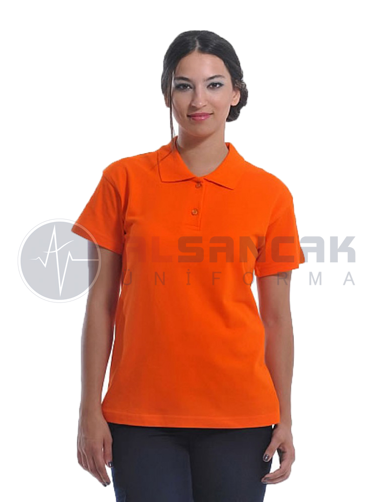 Turuncu Kadın Polo Yaka Lacoste T-shirt