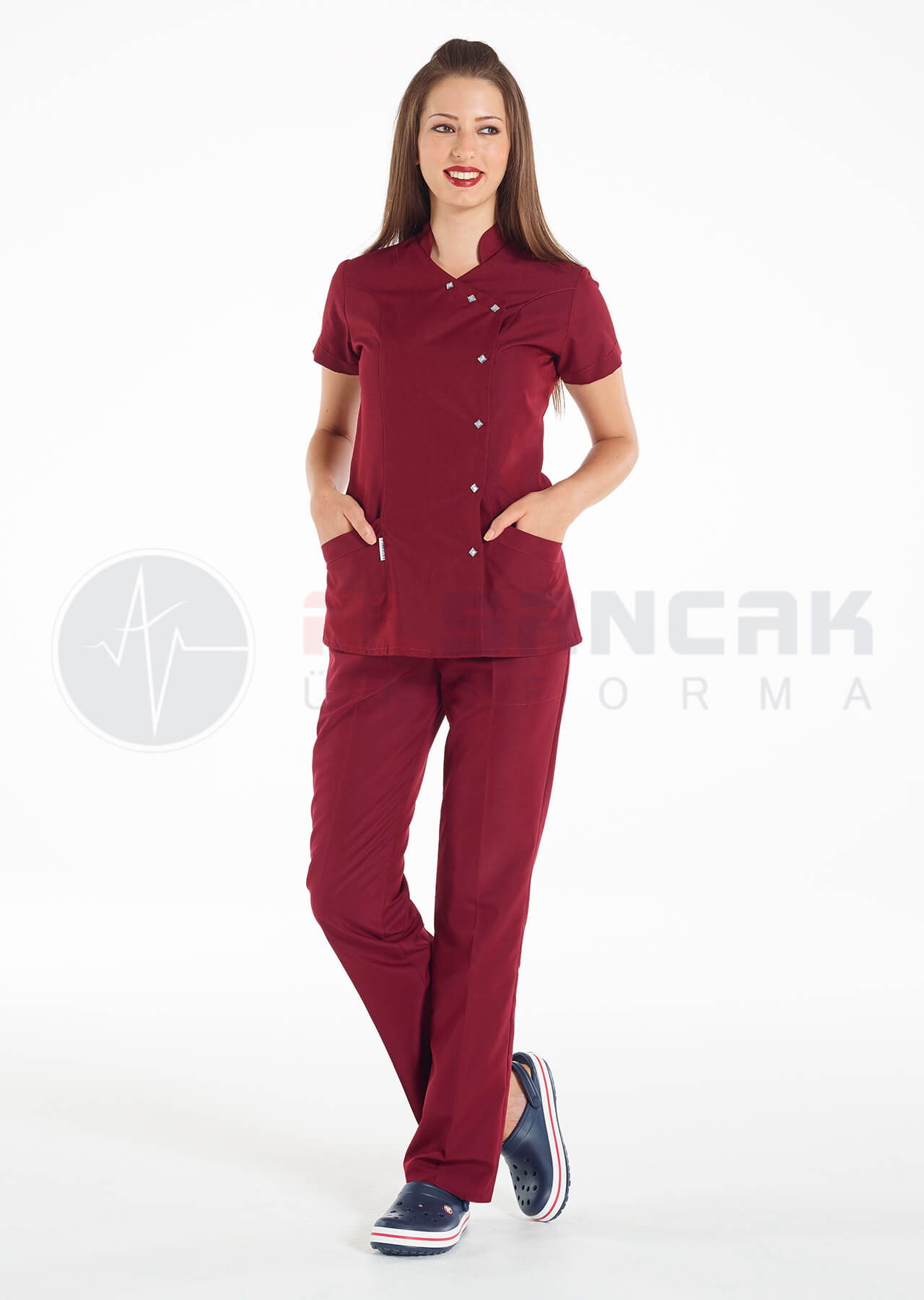 Luxe Flex Bordo Likralı Hemşire ve Doktor Forması Takımı Luxe Flex Bordo Likralı Hemşire ve Doktor Forması Takımı
