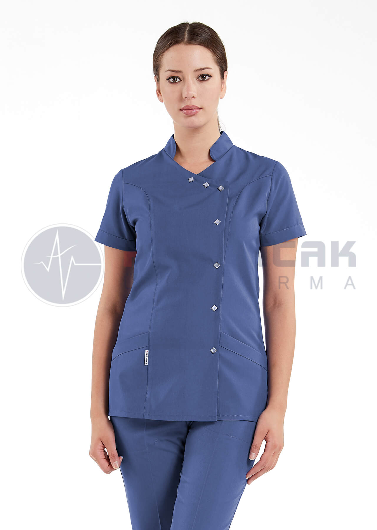 Luxe Flex Fırtına Mavi Likralı Hemşire ve Doktor Forması Takımı Luxe Flex Fırtına Mavi Likralı Hemşire ve Doktor Forması Takımı