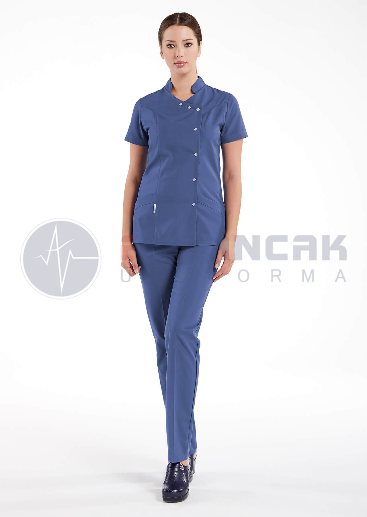 Luxe Flex Fırtına Mavi Likralı Hemşire ve Doktor Forması Takımı Luxe Flex Fırtına Mavi Likralı Hemşire ve Doktor Forması Takımı