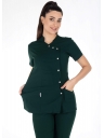 Luxe Flex Ördekbaşı Yeşili Likralı Hemşire ve Doktor Forması Takımı