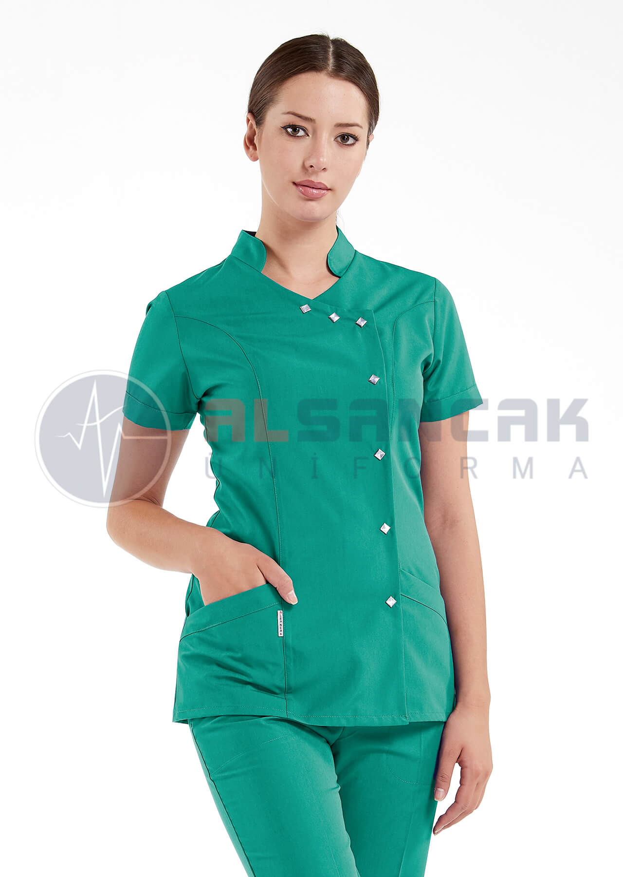 Deniz Yeşili Luxe Model Hemşire ve Doktor Forması Takımı Deniz Yeşili Luxe Model Hemşire ve Doktor Forması Takımı