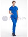 Saks Mavi Luxe Model Hemşire ve Doktor Forması Takımı