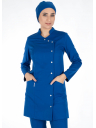 Luxe Model Saks Mavi Likralı Tesettür Hemşire Doktor Forması Takımı