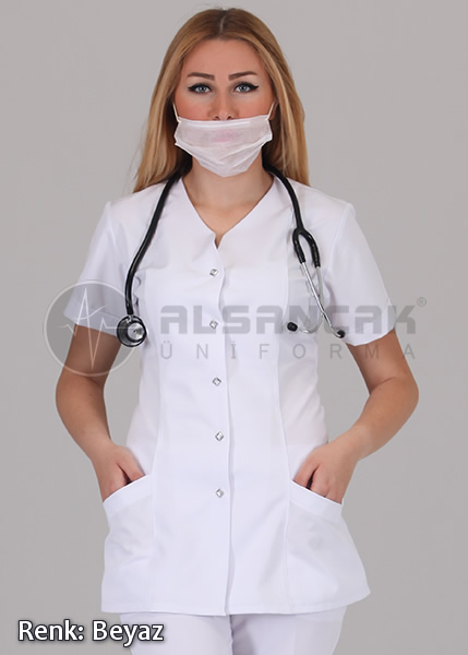 Beyaz Blanca Model Doktor ve Hemşire Forması Takımı Beyaz Blanca Model Doktor ve Hemşire Forması Takımı