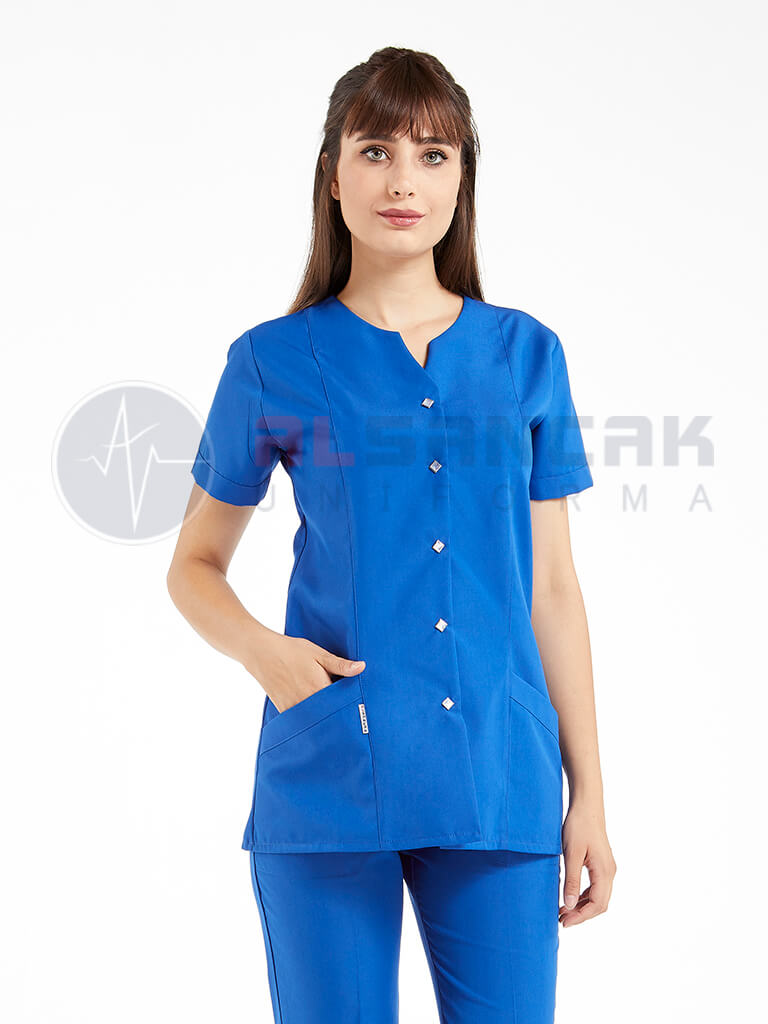 Saks Mavi Blanca Model Doktor ve Hemşire Forması Takımı Saks Mavi Blanca Model Doktor ve Hemşire Forması Takımı
