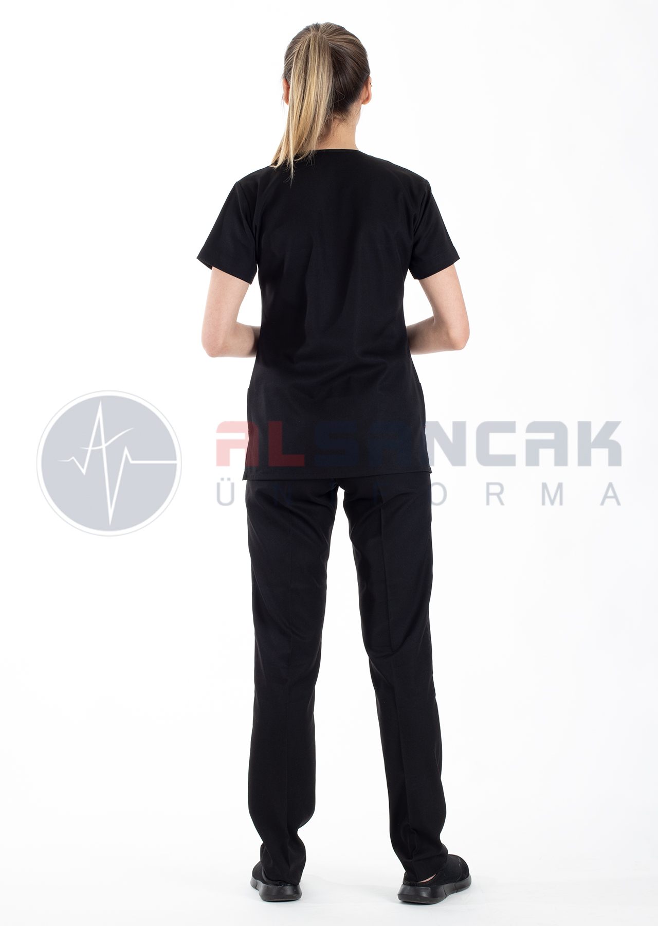 Petit Modeli Siyah Doktor Hemşire Forması Petit Modeli Siyah Doktor Hemşire Forması