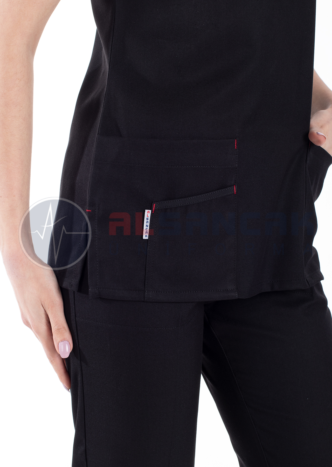 Petit Modeli Siyah Doktor Hemşire Forması Petit Modeli Siyah Doktor Hemşire Forması