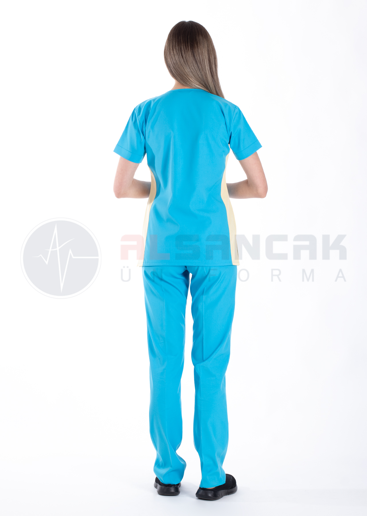 Petit Flex Likralı Turkuaz/Sarı Doktor Hemşire Forması Petit Flex Likralı Turkuaz/Sarı Doktor Hemşire Forması
