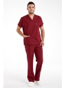 Erkek Bordo Likralı Kalın Scrubs Doktor Forması Takımı Erkek Bordo Likralı Kalın Scrubs Doktor Forması Takımı