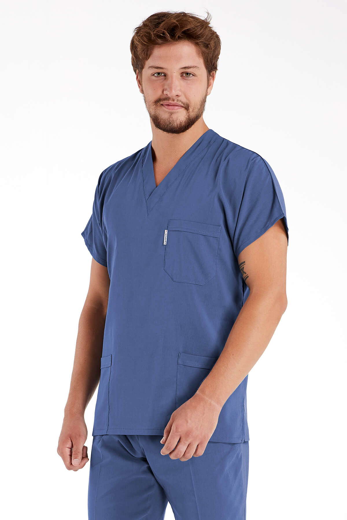Erkek Fırtına Mavi Likralı Kalın Scrubs Doktor Forması Takımı Erkek Fırtına Mavi Likralı Kalın Scrubs Doktor Forması Takımı